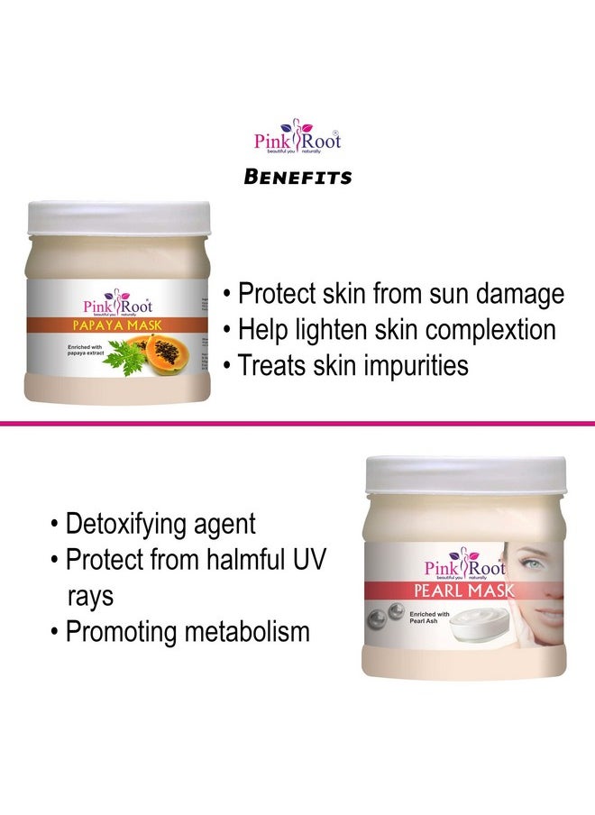 Pink Root - Pink Root Papaya Mask 500gm with Pearl Mask 500gm - Image 1