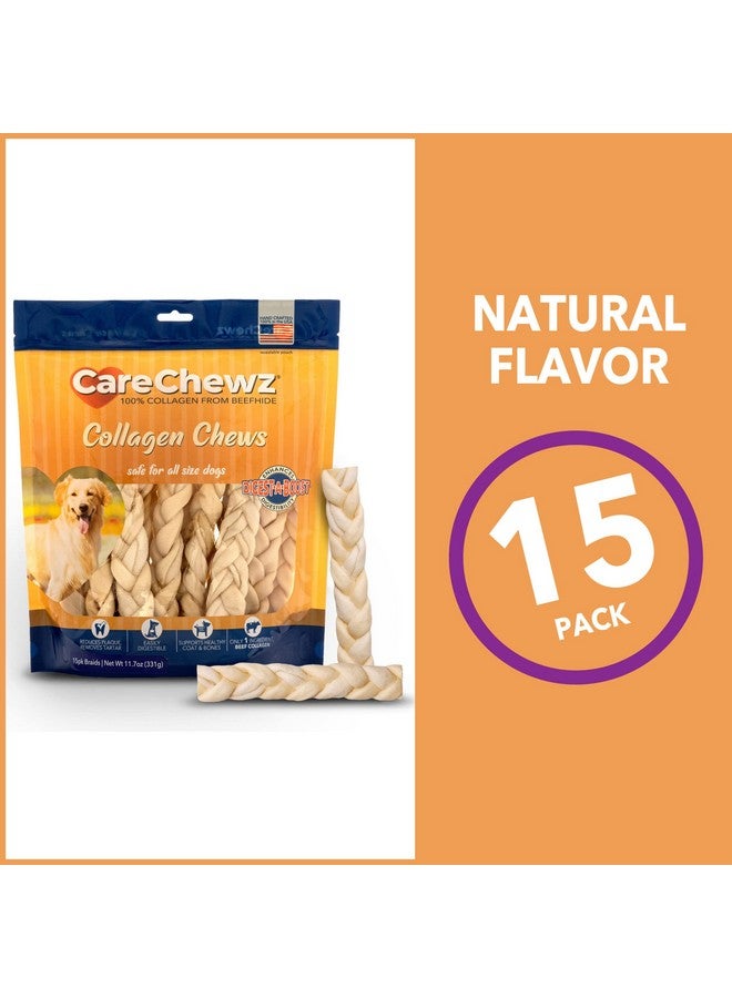 Pet Factory CareChewz Collagen 6-7" Skinny Braided Sticks Dog Chew Treats - Natural Flavor, 15 Count/1 Pack - Image 4
