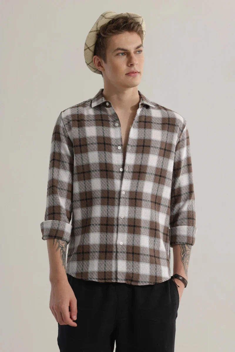 SNITCH Plaided Dark Brown Check Shirt