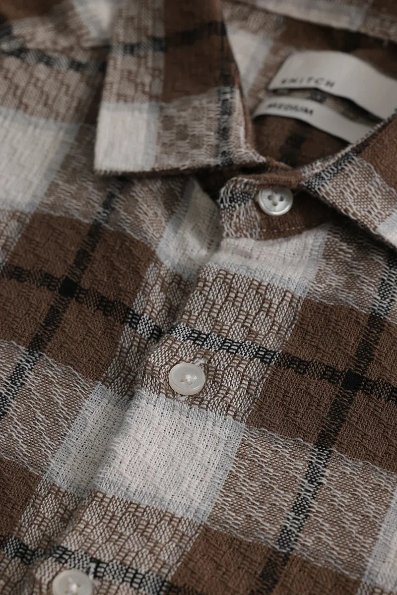 SNITCH Plaided Dark Brown Check Shirt