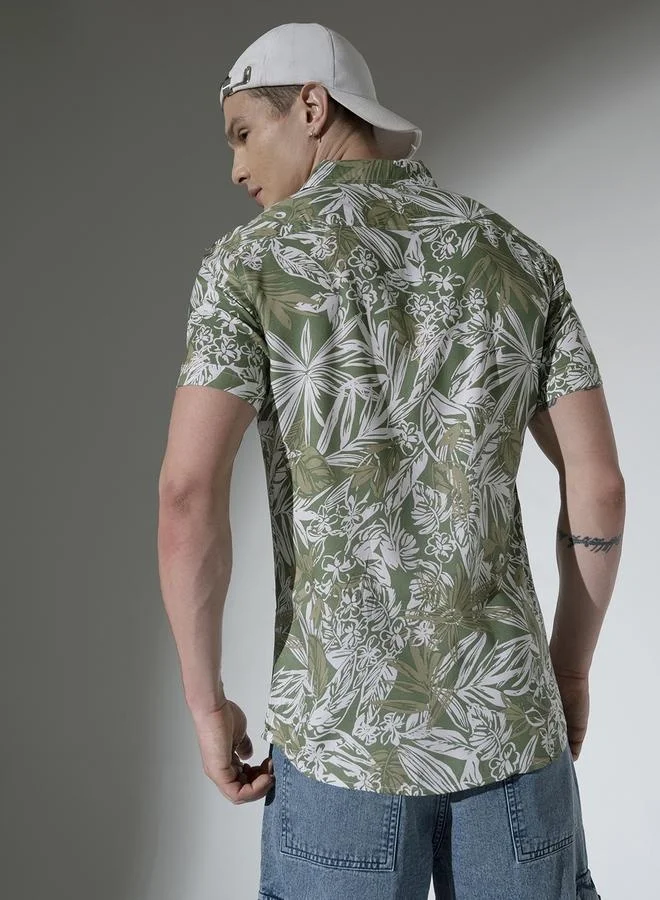 Hubberholme Multicolor Floral Print Shirt for Men, Oversized and Trendy