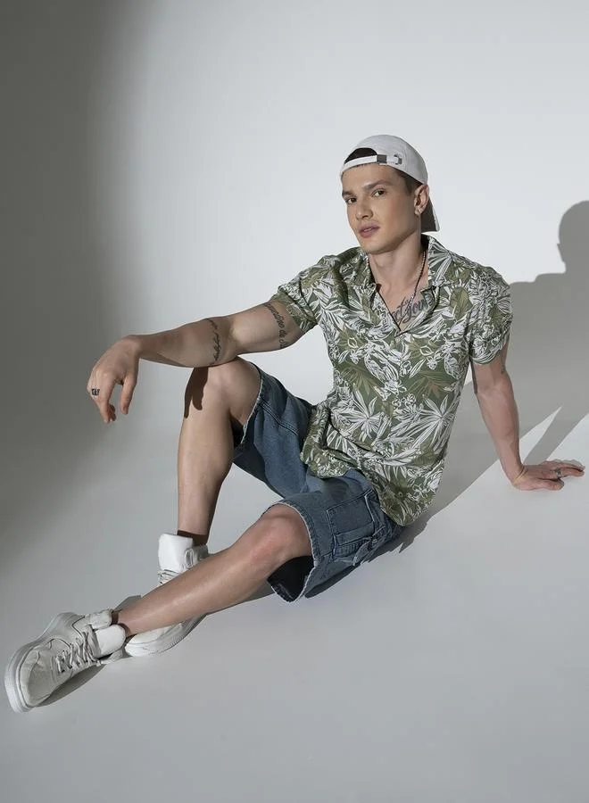 Hubberholme Multicolor Floral Print Shirt for Men, Oversized and Trendy