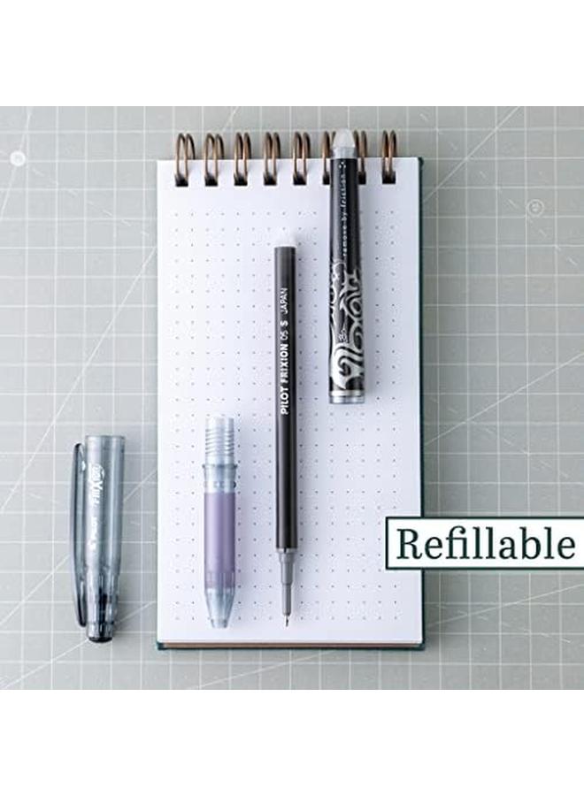 بايلوت أقلام جل فريكسيون كليكر قابلة للمسح ذات نقطة رفيعة 0.7 مم، عبوة من 8 أقلام باللون الأسود - Image 3