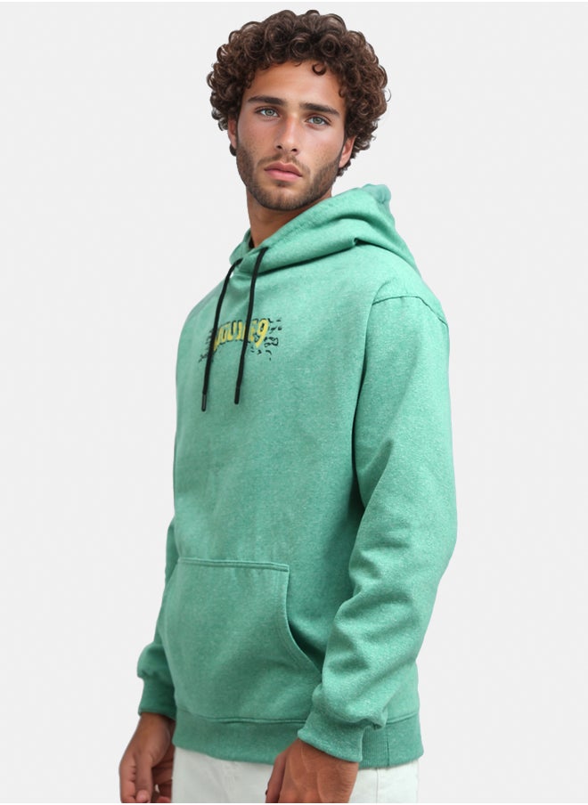 RAVIN Heather Green Front And Back Printed Hoodie  - Image 2
