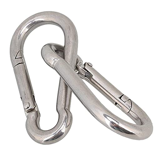 The Yogis Stainless Steel Snap Hook Heavy Duty Multipurpose Carabiner/Hook Swing Connector for Weight-Lifting, Mountain Climbing, Sport Gym and Home Pack of 2 - Image 1