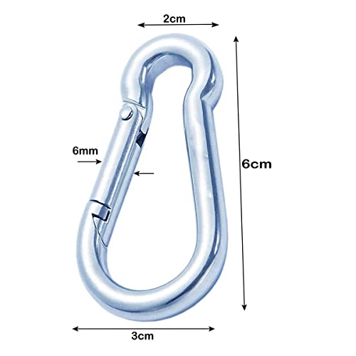 The Yogis Stainless Steel Snap Hook Heavy Duty Multipurpose Carabiner/Hook Swing Connector for Weight-Lifting, Mountain Climbing, Sport Gym and Home Pack of 2 - Image 2
