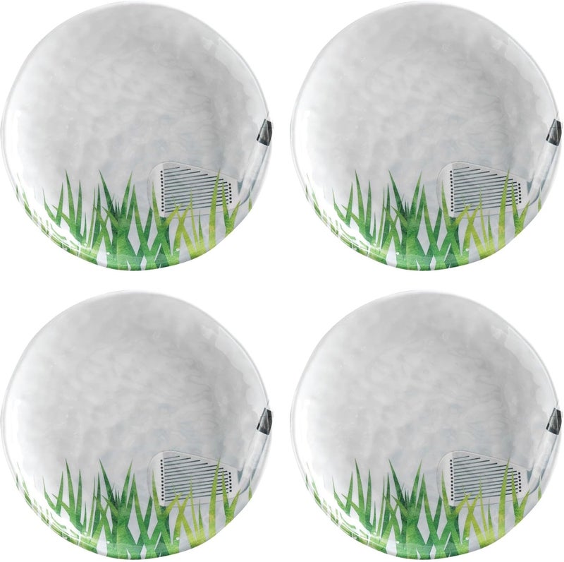 UP UPware Golf Club Melamine Round Dessert Plates Small Serving Plates for Appetizer Snacks and Side Dishes White 6 Inch Set of 4 - Image 1