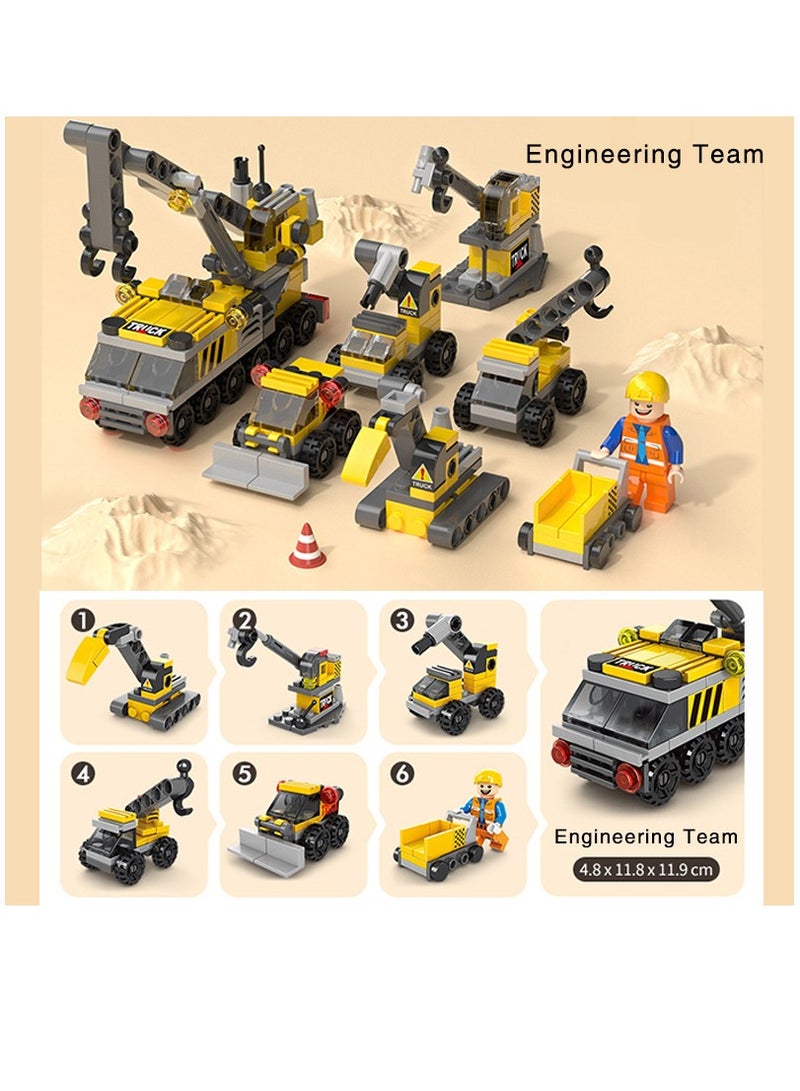 142-Piece Mini Engineering Team 6-in-1 Building Block Toy
