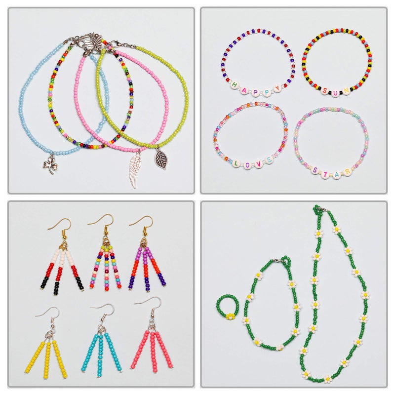 Bala&Fillic Glass Seed Beads About 7200pcs in Box Size 8/0 Seed Beads 3mm, Hole 1.0mm (300pcs/Color, 24 Colors) - Image 5