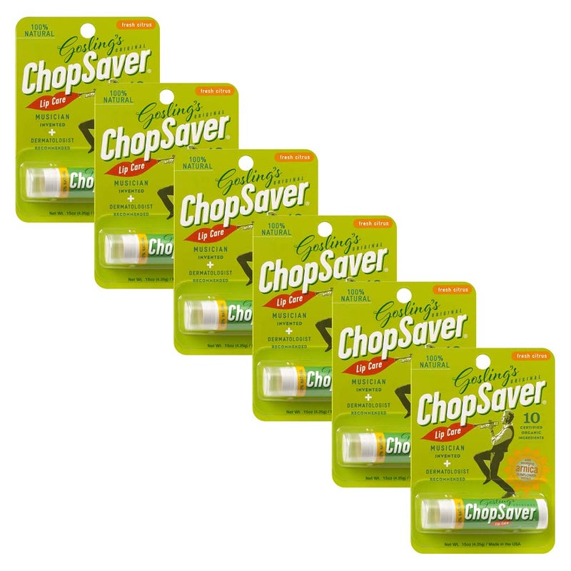 chopsaver Gosling's Original ChopSaver Lip Care, All Natural Hydrating Lip Balm, Chapstick for Musicians and More, Effective Relief for Dry, Cracked Lips and Skin, Made in USA, 0.15 Oz (Pack of 6) - Image 1