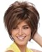 RENERSHOW Short Mixed Brown Highlight Wigs for White Women Shaggy Layered Brunette Pixie Cut Wig with Bangs Synthetic Red Brown with blonde Hair Wig - Image 2