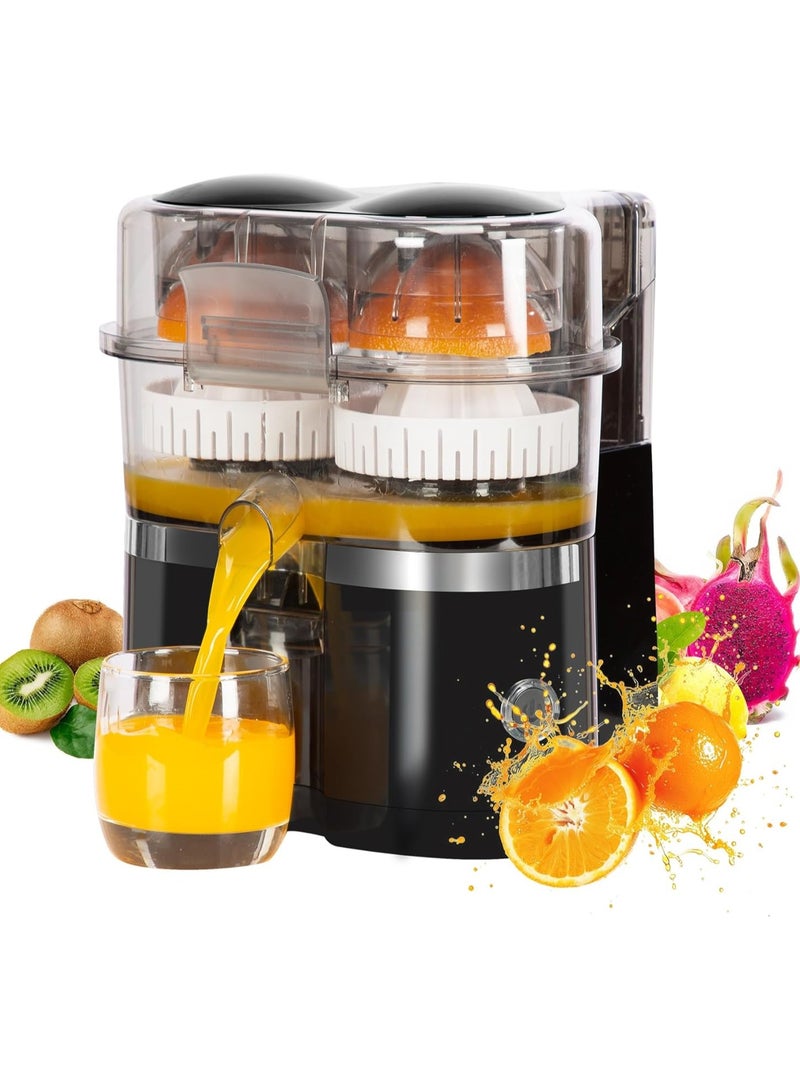 DubaiGallery Electric Citrus Juicer, Automatic Dual Orange and Lemon Squeezer with Built-In Citrus Slicer, Easy to Clean, 2 in 1 Electric Fruits Juicer with Cleaning Brush for Lemon, Orange, Grapefruit  - Image 2