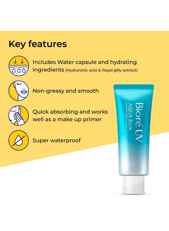 Bioré UV Aqua Rich Watery Essence SPF50+ PA++++ Sunscreen 70g, All - Image 4