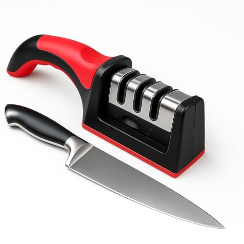 AaraVibe™ – 3-Stage Manual Knife Sharpener Tool & Machine with Diamond, Tungsten & Ceramic Slots for Fast Sharpening | Professional Kitchen Edge Restorer for Stainless Steel Knives - Image 5