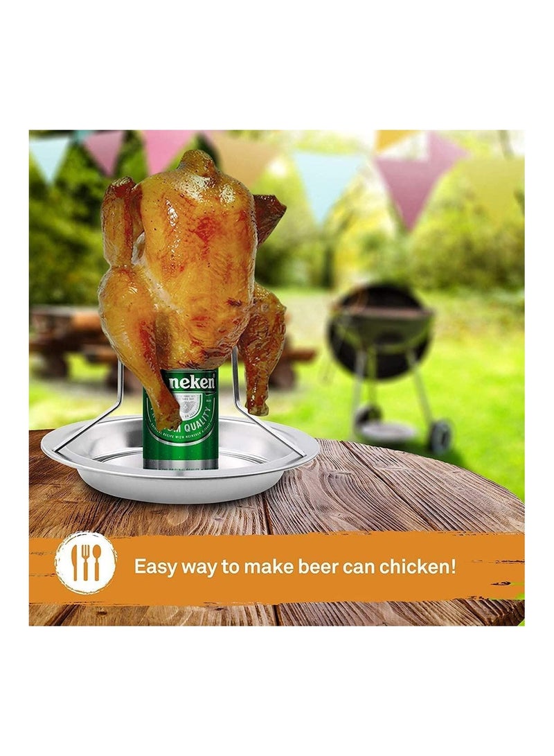 SYOSI Diagtree Barbecue Beer Can Chicken Roaster Rack Accessory BBQ Accessories Succulent Roast Bird Vertical Holder Thickened Grilling Baking Cooking Pans - Image 5