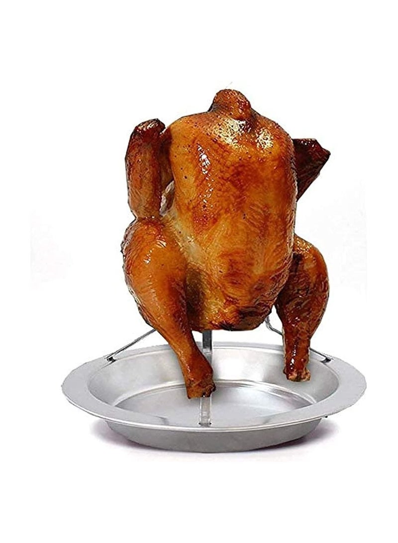SYOSI Diagtree Barbecue Beer Can Chicken Roaster Rack Accessory BBQ Accessories Succulent Roast Bird Vertical Holder Thickened Grilling Baking Cooking Pans - Image 1