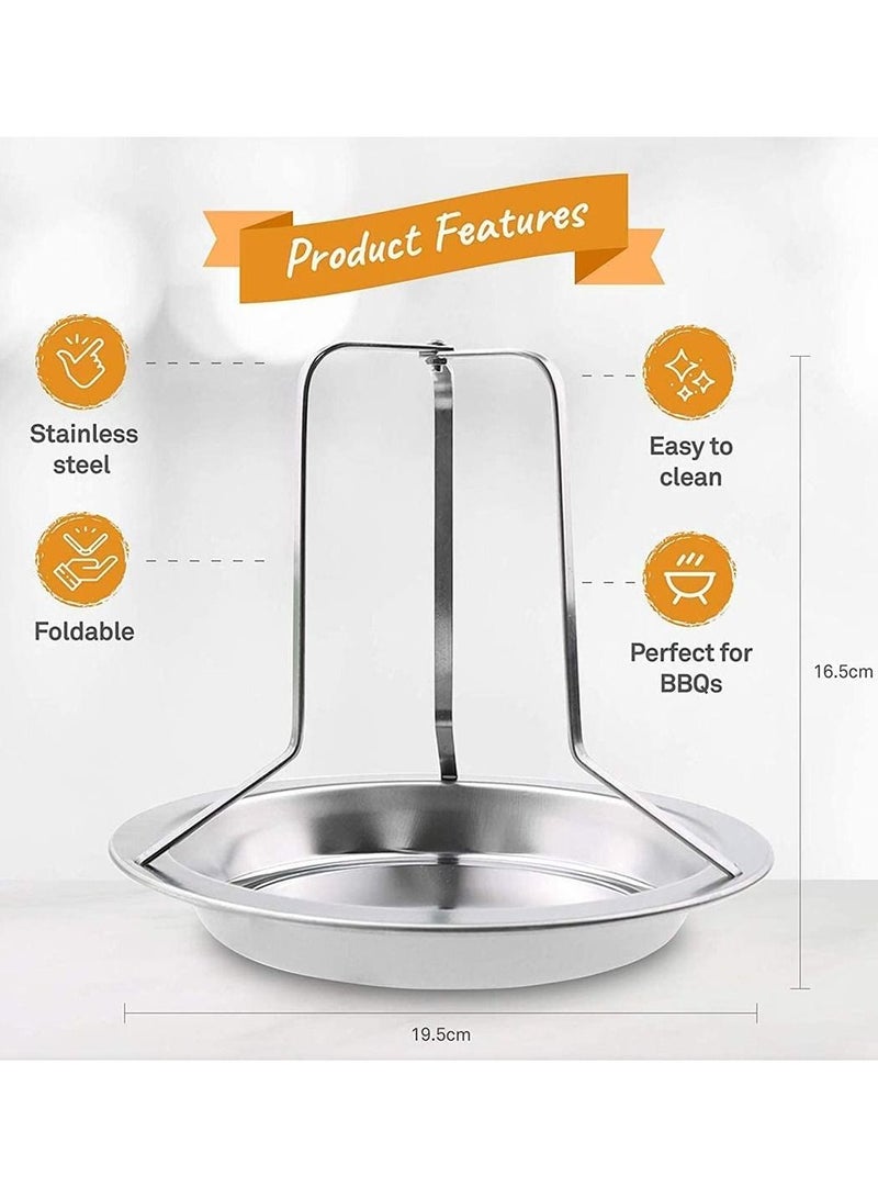 SYOSI Diagtree Barbecue Beer Can Chicken Roaster Rack Accessory BBQ Accessories Succulent Roast Bird Vertical Holder Thickened Grilling Baking Cooking Pans - Image 2