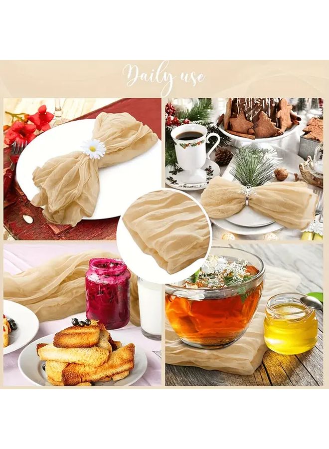 Green Vintage Bohemian Cheese Cloth Napkins 6 Pack Polyester Woven Table Linens for Party Wedding Dinner - Image 5