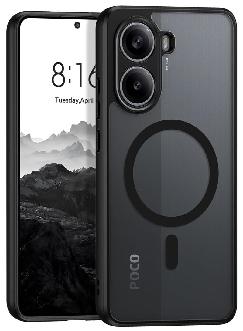For Xiaomi POCO X7 Pro Magnetic Case, Compatible with MagSafe, TPU+PC Shockproof Matte Skin Feel Mobile Phone Back Cover, Anti-fingerprint Slim Fit Protective Casing - Image 1