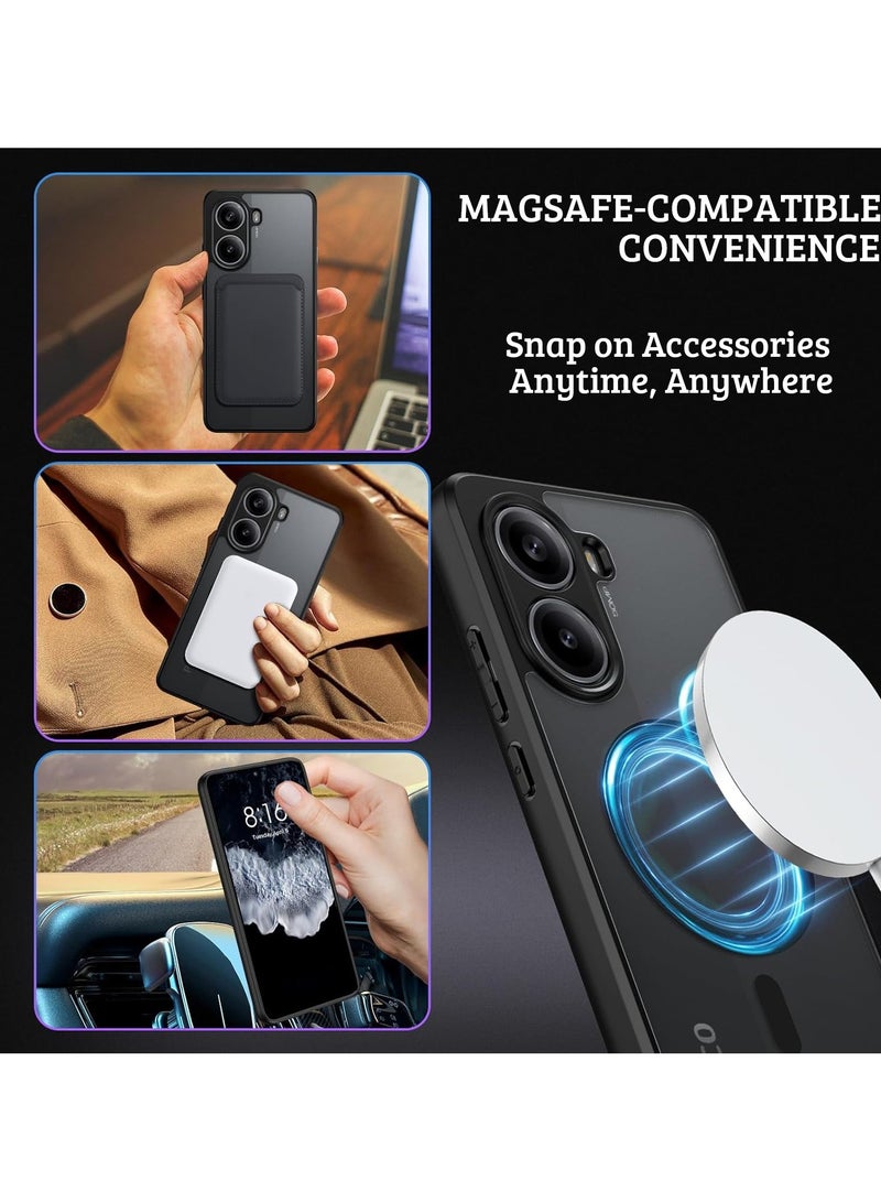 For Xiaomi POCO X7 Pro Magnetic Case, Compatible with MagSafe, TPU+PC Shockproof Matte Skin Feel Mobile Phone Back Cover, Anti-fingerprint Slim Fit Protective Casing - Image 2