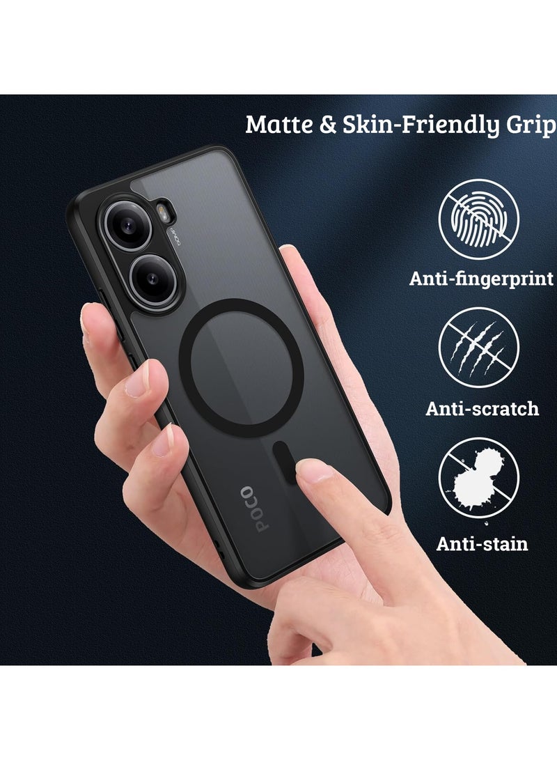 For Xiaomi POCO X7 Pro Magnetic Case, Compatible with MagSafe, TPU+PC Shockproof Matte Skin Feel Mobile Phone Back Cover, Anti-fingerprint Slim Fit Protective Casing - Image 3