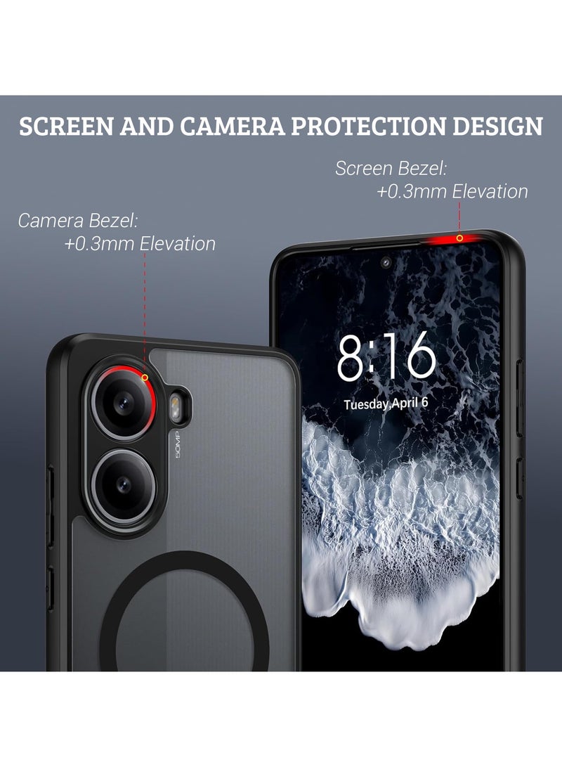 For Xiaomi POCO X7 Pro Magnetic Case, Compatible with MagSafe, TPU+PC Shockproof Matte Skin Feel Mobile Phone Back Cover, Anti-fingerprint Slim Fit Protective Casing - Image 4