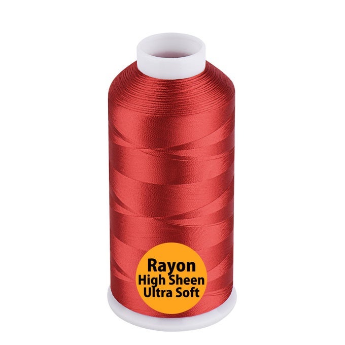 RAYON EMBROIDERY THREAD 5500 YARDS 40WT 100 RAYON VISCOSE FOR COMMERCIAL AND DOMESTIC MACHINES RED 1147