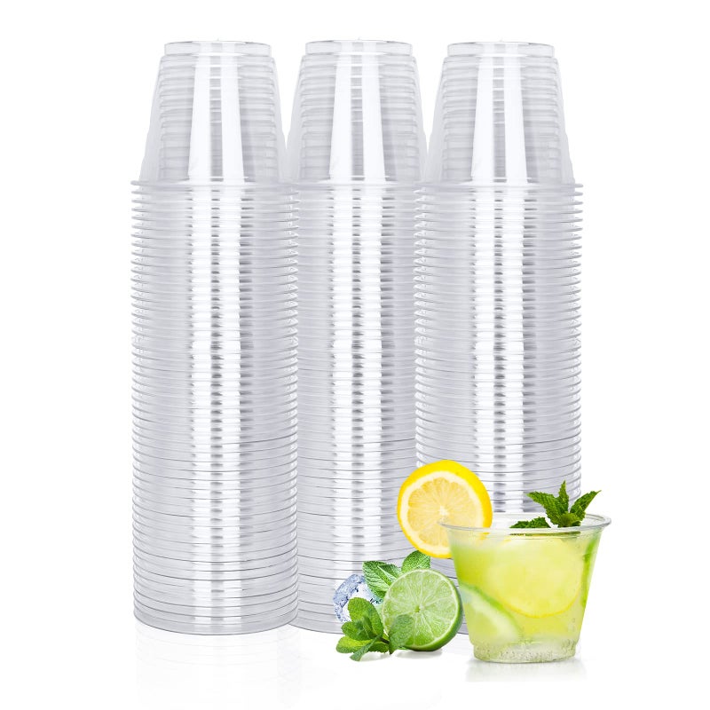 TashiBox 9 oz Disposable Plastic Cups  100 Count  Crystal Clear - Image 1