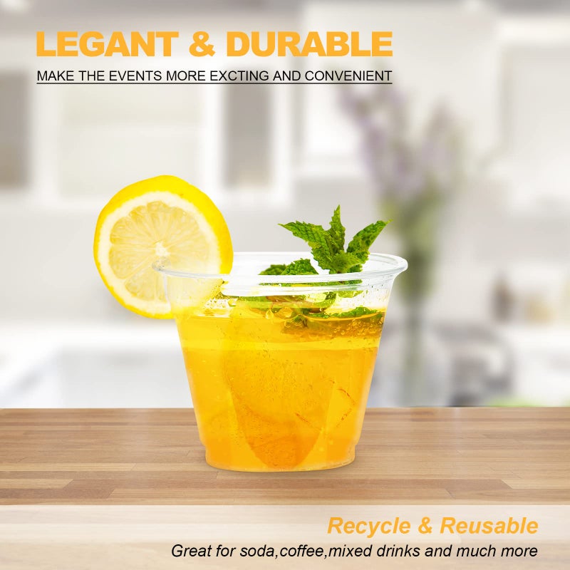TashiBox 9 oz Disposable Plastic Cups  100 Count  Crystal Clear - Image 3