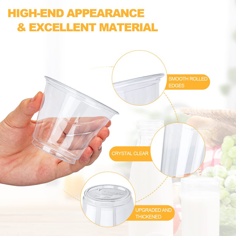 TashiBox 9 oz Disposable Plastic Cups  100 Count  Crystal Clear - Image 4