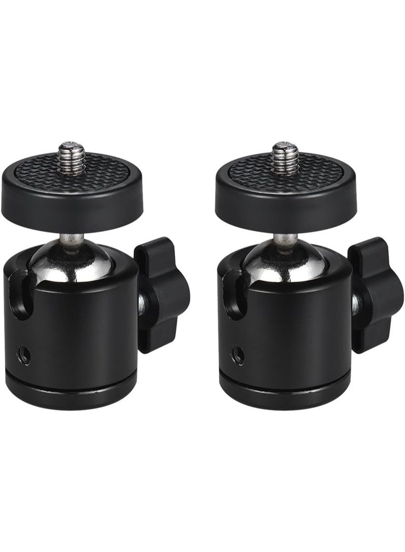 رأس كروي ميني 2 قطعة مع حامل – دوران 360 درجة مع قاعدة 1/4 بوصة للكاميرات والإضاءة - Image 4