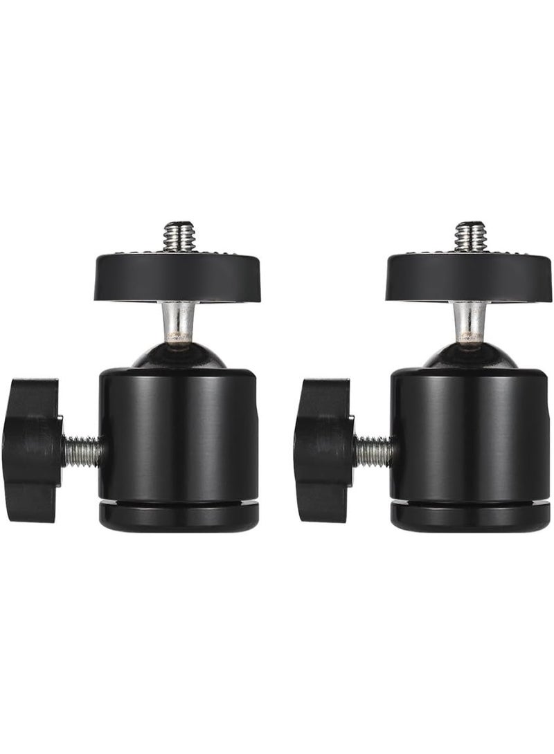 رأس كروي ميني 2 قطعة مع حامل – دوران 360 درجة مع قاعدة 1/4 بوصة للكاميرات والإضاءة - Image 3