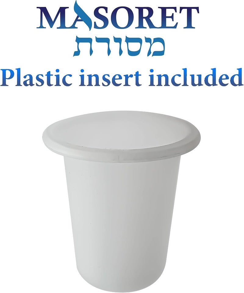 MASORET Jerusalem Golden Kiddush Cup 6 inch with Plastic Insert to Protect The Cup - Image 5