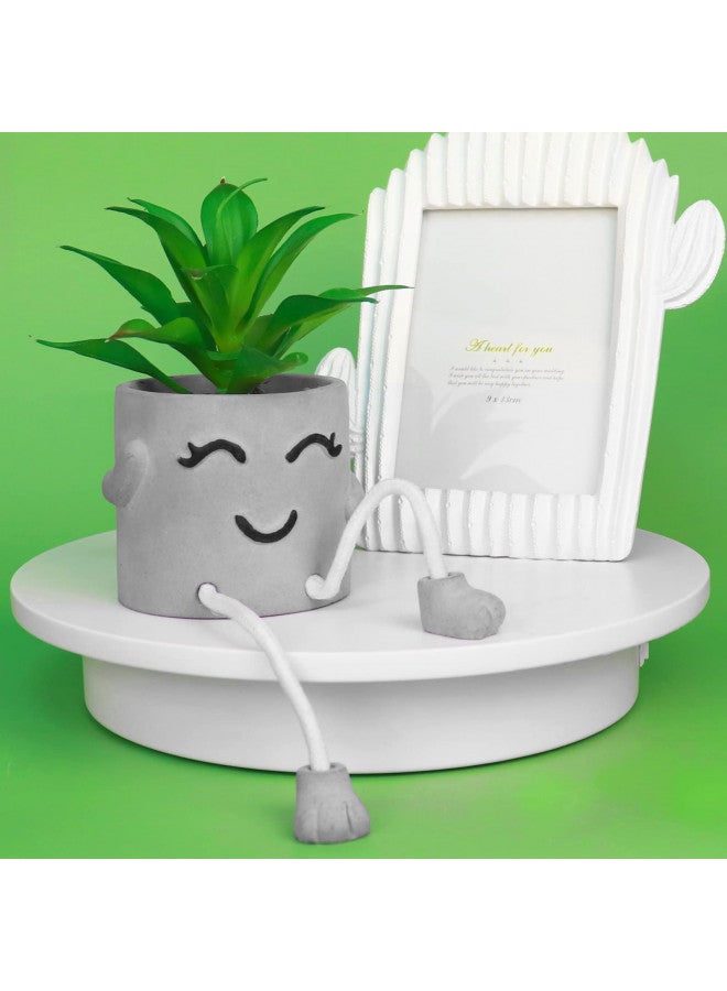 Zerzsy Zerzsy Artificialplant Succulents in Cement Pots with Hanging Leg, Kitchen Shelf Decor,Bathroom Shelf Decor,Shelf Decor Accents,Office Wall Decor - Set of 1  - Image 1