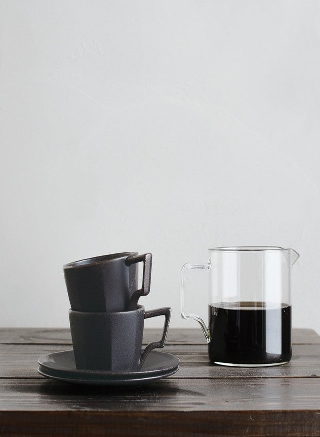 كينتو طقم فنجان وصحن KINTO 28894 OCT، سعة 220 مل، أسود، آمن للاستخدام في الميكروويف وغسالة الصحون، هدية - Image 2