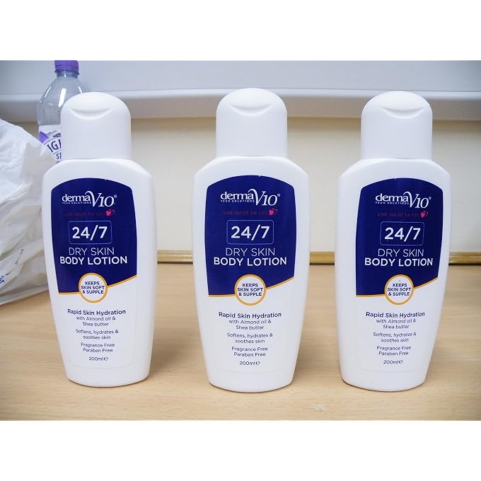 3x 24/7 Dry Skin Body Lotion Moisturiser With Almond Oil & Shea Butter 200ml