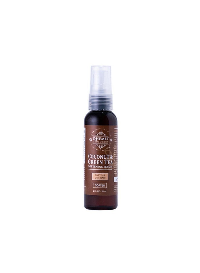 Qhemet Biologics Qhemet Biologics Coconut & Green Tea Softening Serum - Lightweight Hair Serum to Soften, Smooth & Revitalize Dry Hair - Adds Slip and Shine to Thin, Fine, Low Porosity Hair (2 oz) - Image 1