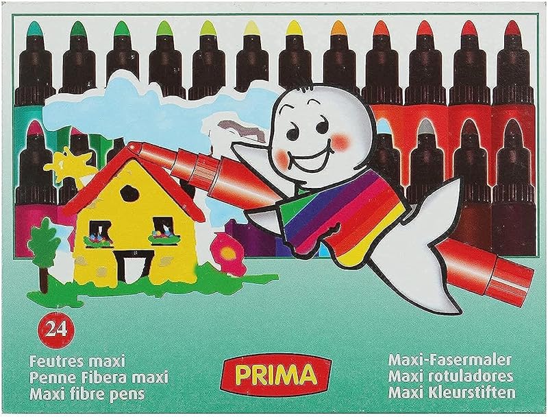 Prima Maxi Jumbo Fibretip Colors, Set Of 24