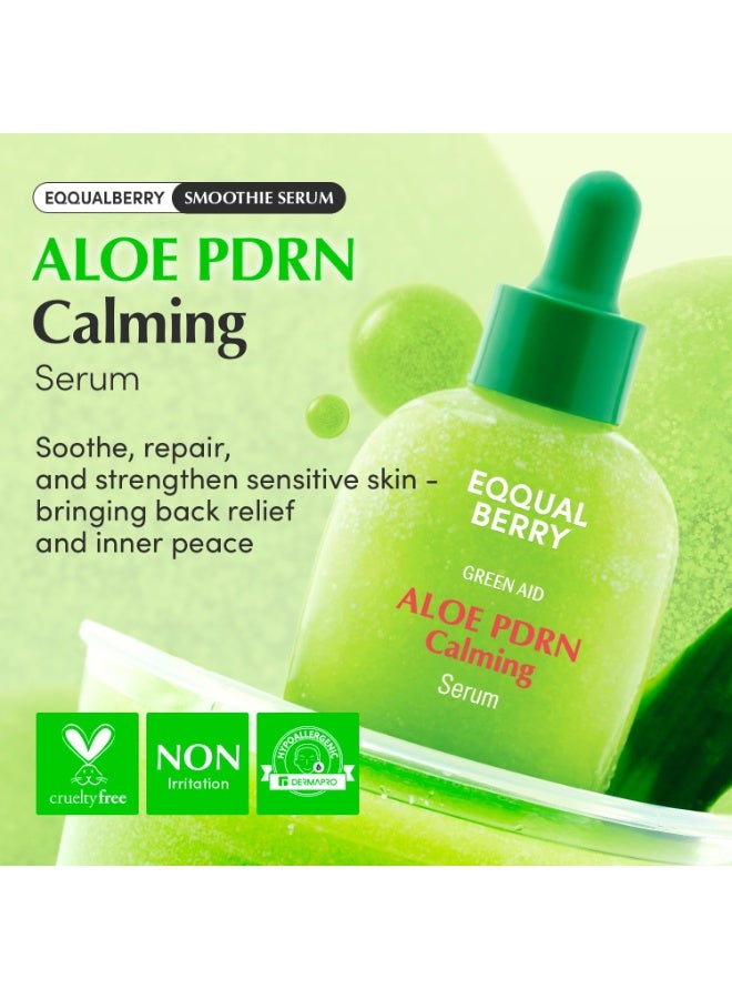 إيكوالبيري سيروم EQQUALBERRY Aloe PDRN المهدئ - عناية كورية مهدئة للبشرة الحساسة، مستخلص السيكا والصبار لإصلاح البشرة وترطيبها وإشراقتها، غير كوميدوغينيك (30 مل/1.01 أونصة) - Image 2