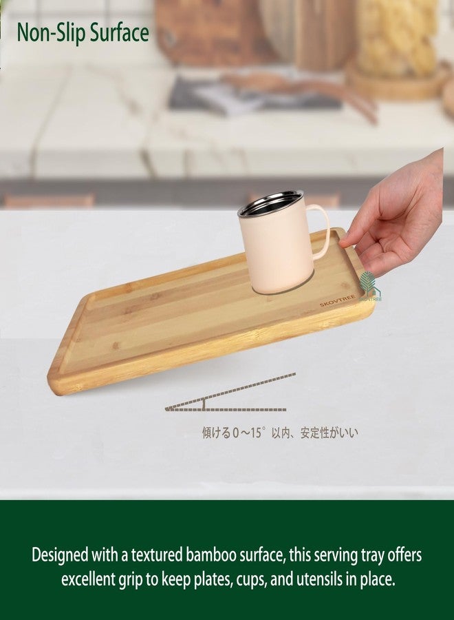 Skovtree Bamboo Tray for Serving Food, Tray for Eating and Serving Coffee, Tea, 13.0×9.1 Inch - Image 4