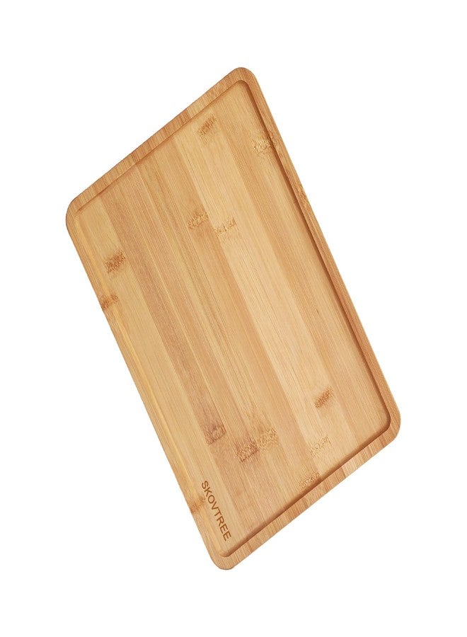 Skovtree Bamboo Tray for Serving Food, Tray for Eating and Serving Coffee, Tea, 13.0×9.1 Inch - Image 1
