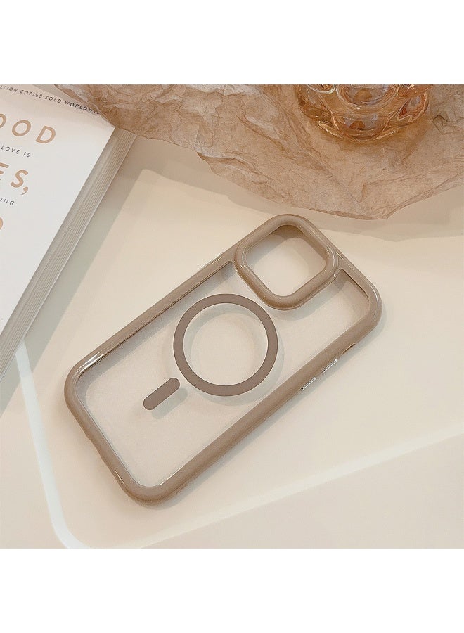 NIBEMINENT Protection Case With Magsafe For iPhone 16, Brown Border