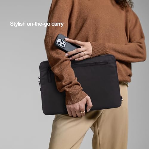 Incase Compact Laptop Sleeve with Flight Nylon - 13 inch Laptop Sleeve for MacBook Air - Faux Fur Lining, Lightweight, Durable, Weather Resistant, Slip Pocket for Accessories - Black - Image 3