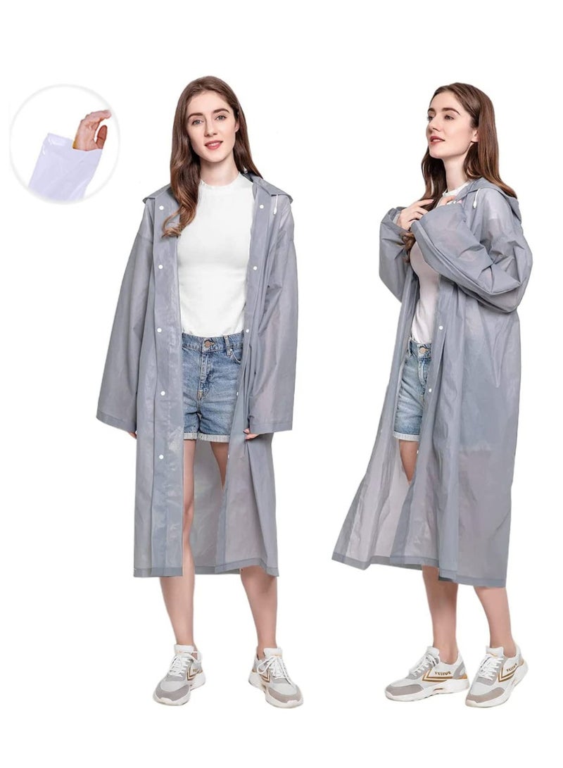 SYOSI Raincoat Rain Poncho for Adults, 1 Pack EVA Rain Poncho for Women and Men Reusable Raincoat Jacket Packable for Family FishingTravelEmergency with Hood and Elastic Sleeving  - Image 1