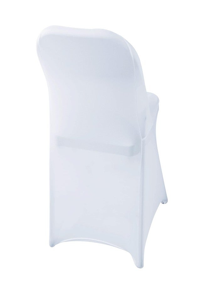 Wexninaz 30 Pcs White Folding Chair Cover Washable Removable Universal for Wedding Party Dining Banquet Polyester Spandex Folding Chair Cover - Image 2