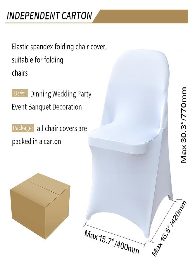 Wexninaz 30 Pcs White Folding Chair Cover Washable Removable Universal for Wedding Party Dining Banquet Polyester Spandex Folding Chair Cover - Image 5