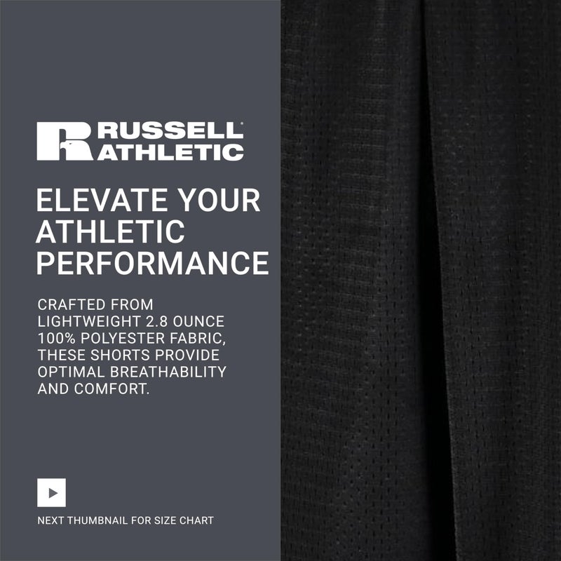 Russell Athletic Men's Mesh Short with Pockets, Black, Large, 651AFM1 - Image 5