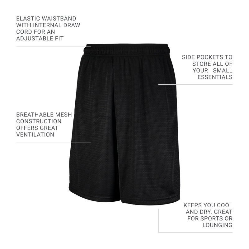 Russell Athletic Men's Mesh Short with Pockets, Black, Large, 651AFM1 - Image 3
