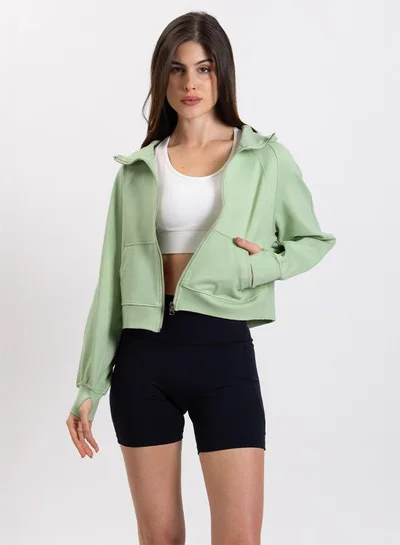 SHAPES CROPPED HOODIE JACKET