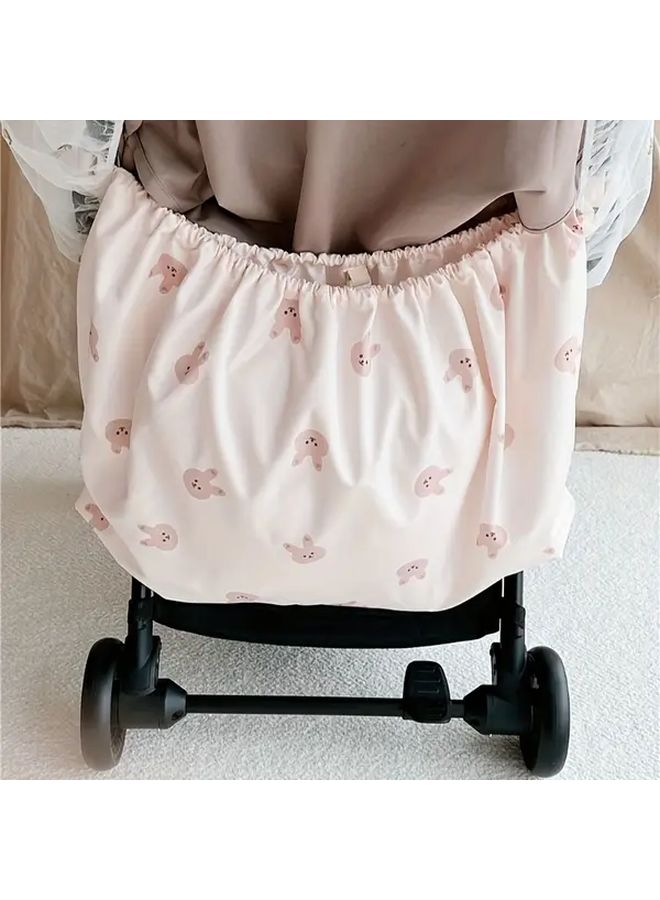 Printed Bear Design Lightweight Stroller Hanging Bag Large Capacity Organizer with Multiple Pockets - Image 3